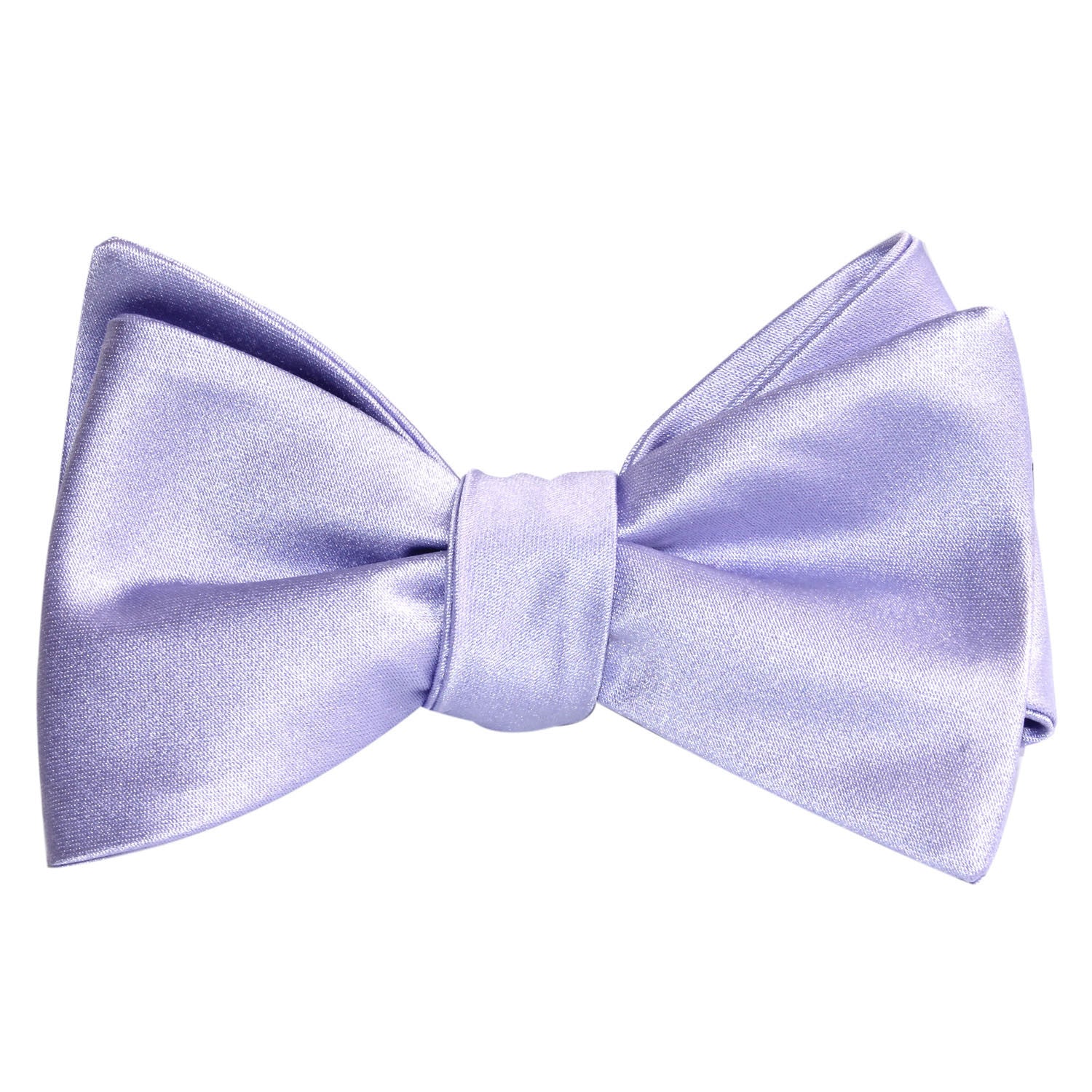 Lavender Purple Satin Self Tie Bow Tie 1