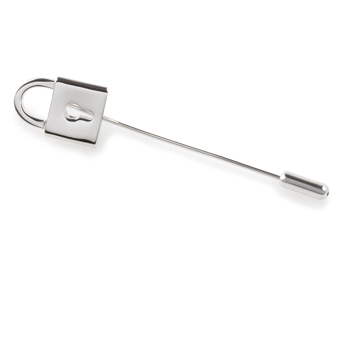 Lock Lapel Pin Master Key Padlock Silver Metal Lapel Pins Suit Pin OTAA