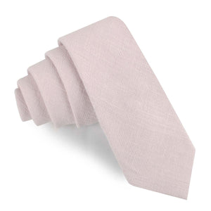 Maldivian Blush Pink Linen Skinny Tie