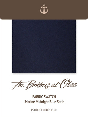 Fabric Swatch (Y360) - Marine Midnight Blue Satin