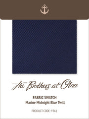 Marine Midnight Blue Twill Y361 Fabric Swatch