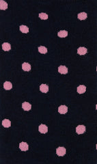 Midnight Blue On Pink Polka Dot Low Cut Socks Pattern
