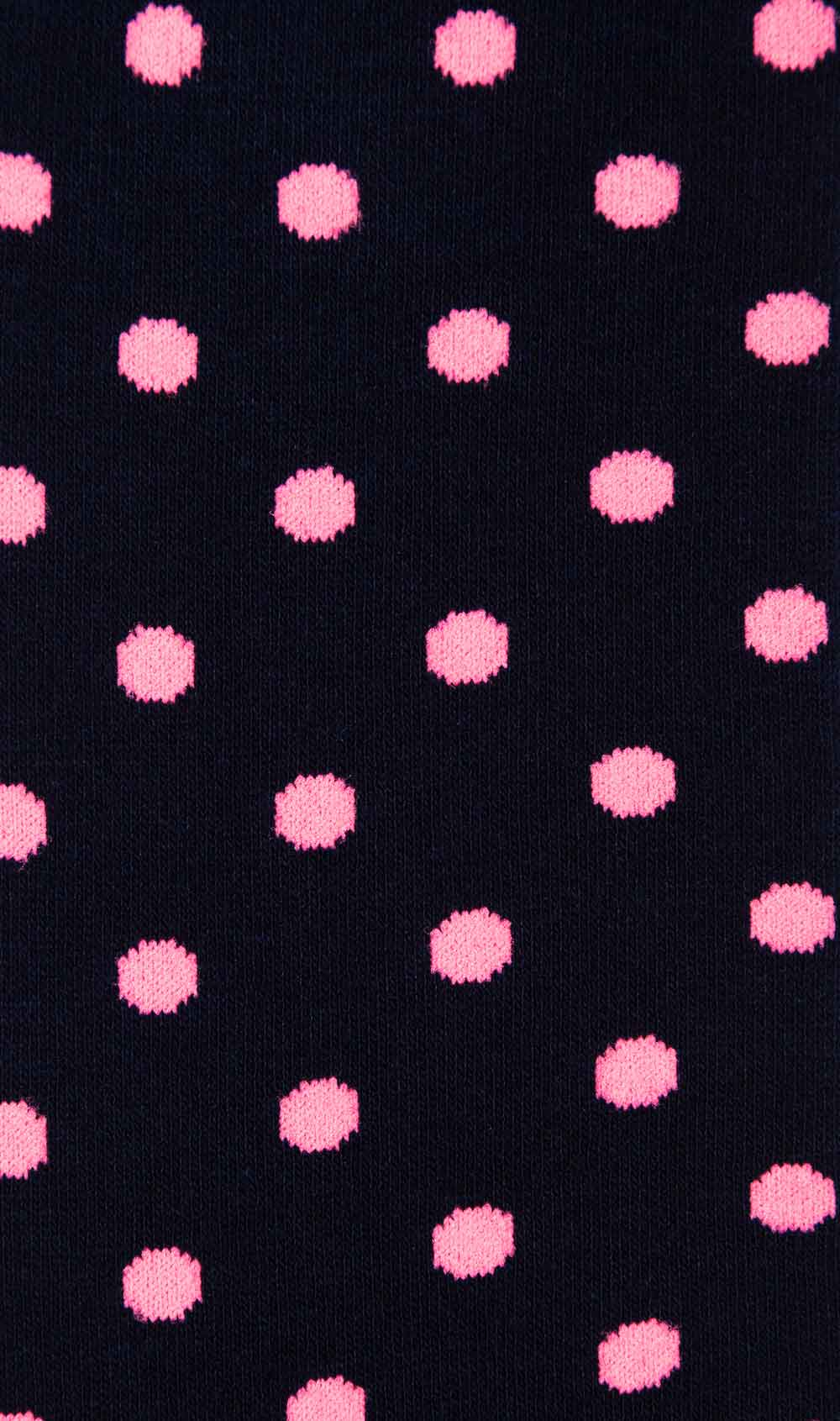 Midnight Blue on Pink Dot Socks Fabric