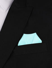 Mint Green Linen Winged Puff Pocket Square Fold