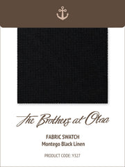 Montego Black Linen Y327 Fabric Swatch
