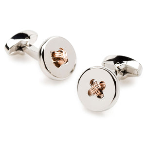 Mr Caine Button with Rose Gold Cufflinks
