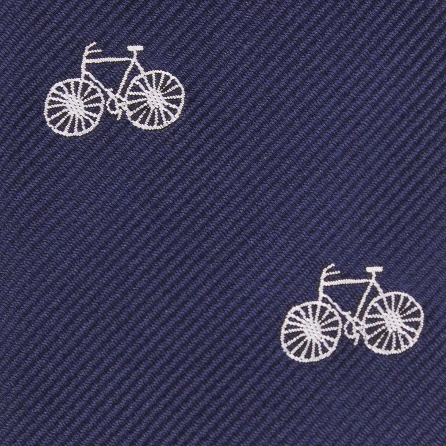 Navy Blue French Bicycle Fabric Skinny Tie M096
