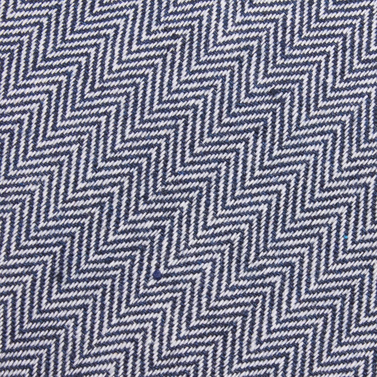 Navy Blue Herringbone Linen Fabric Pocket Square L027