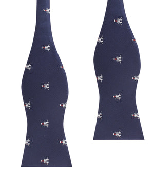 Navy Blue Lobster Self Tie Bow Tie