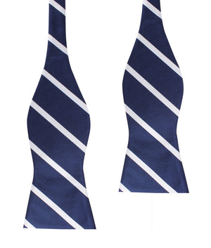 Navy Blue Pencil Stripe Self Bow Tie