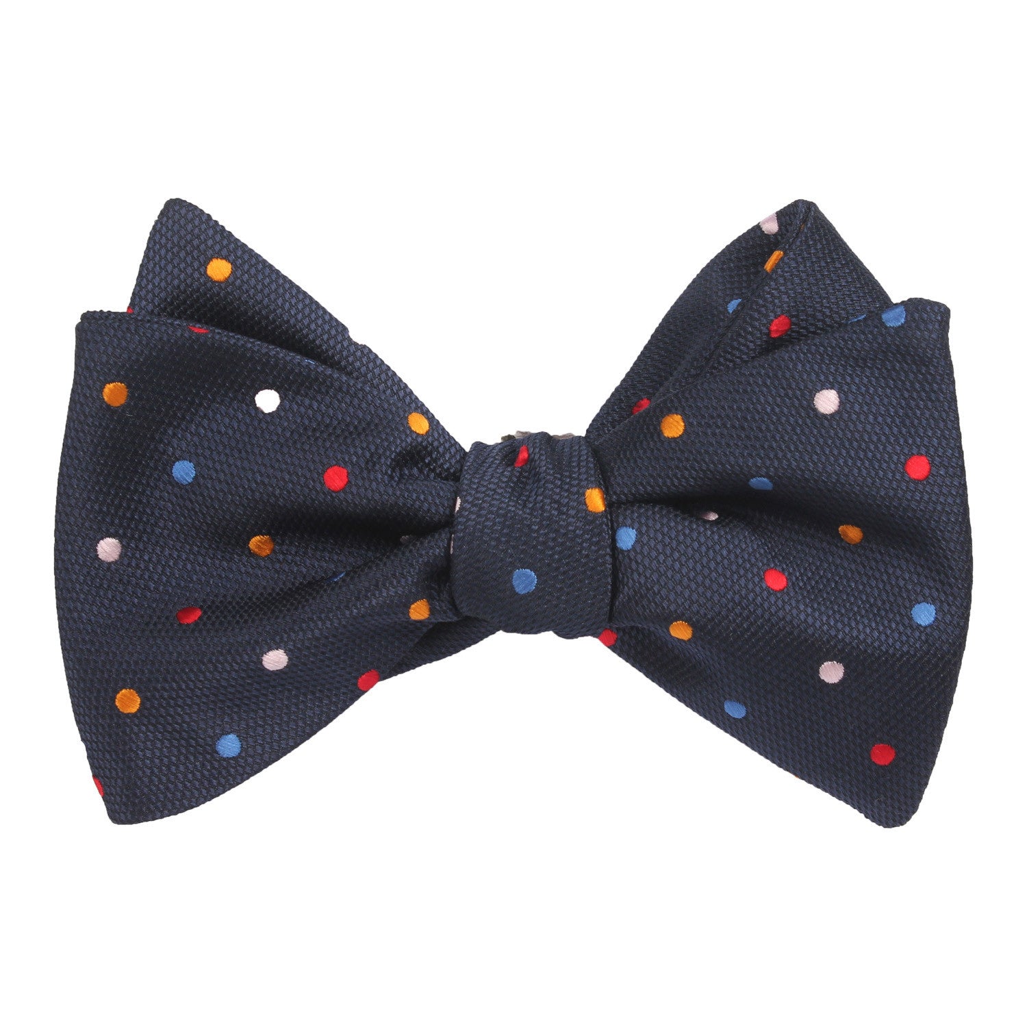 Navy Blue with Confetti Polka Dots Self Tie Bow Tie Self tied knot by OTAA