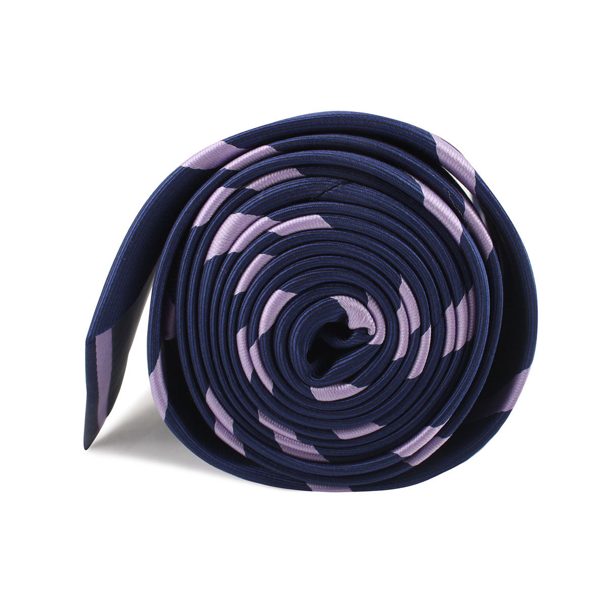 Navy Blue with Lavender Purple Stripes Necktie
