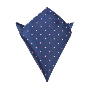 Navy Blue with Pink Polka Dots - Pocket Square