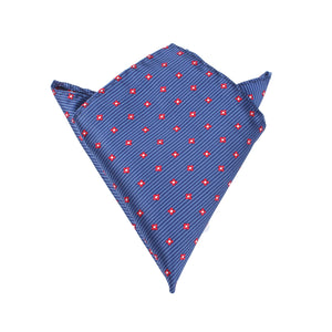 Navy Blue with Red Pattern - Pocket Square