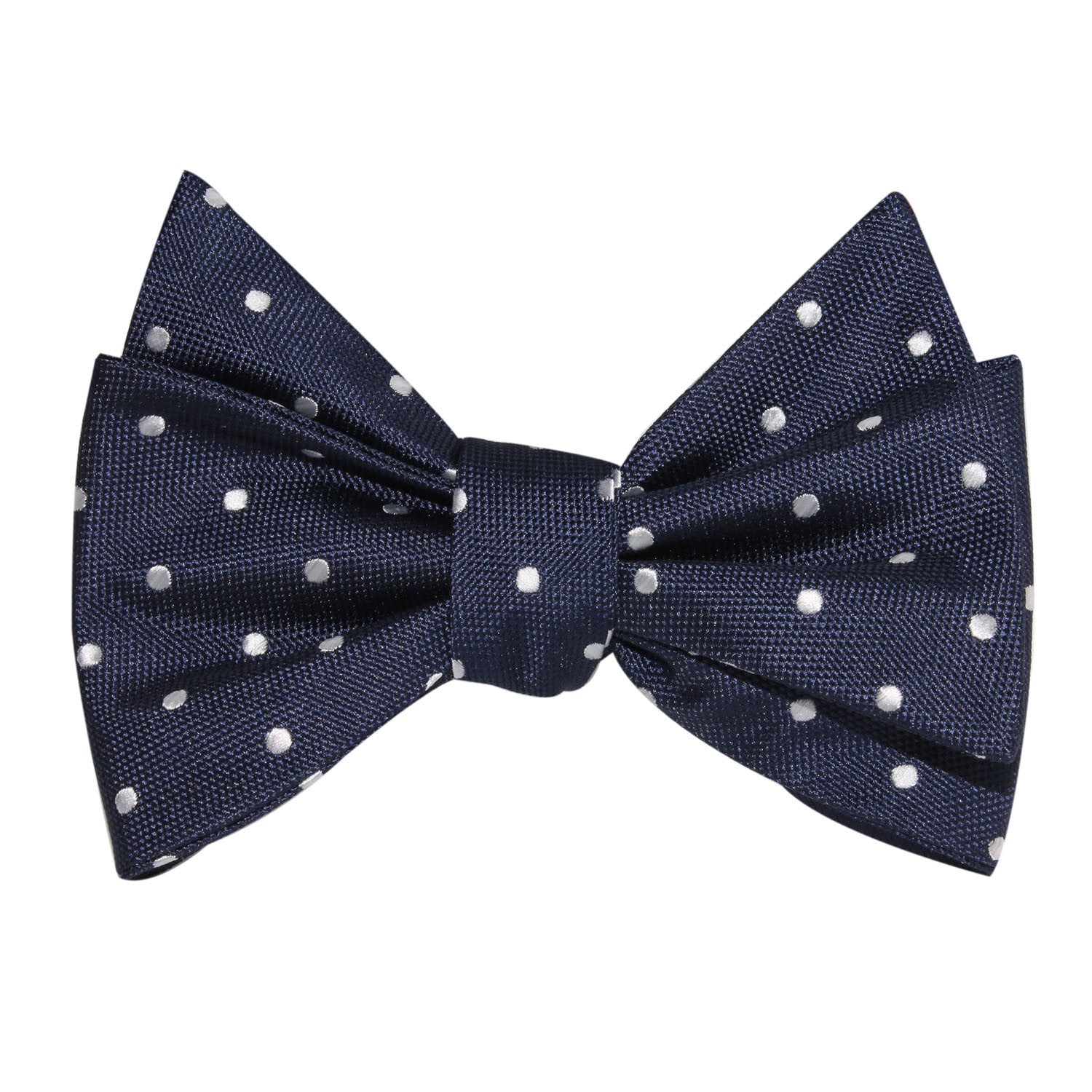 Navy Blue with White Polka Dots - Bow Tie (Untied) 2