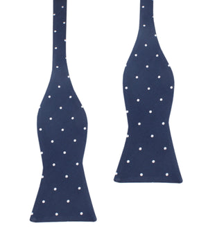 Navy Blue with White Polkadots - Bow Tie (Untied)