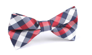 Navy Checkered Scotch Red Bow Tie