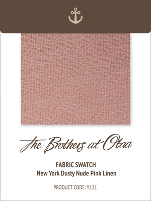 Fabric Swatch (Y121) - New York Dusty Nude Pink Linen