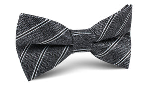 New York Charcoal Striped Bow Tie