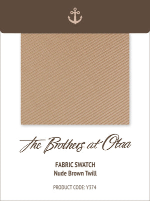 Fabric Swatch (Y374) - Nude Brown Twill
