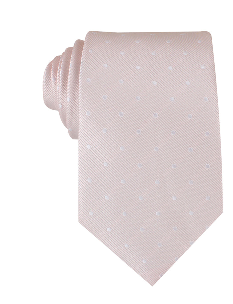 Nude Pink Polka Dots Necktie