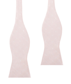 Nude Pink Polka Dots Self Bow Tie