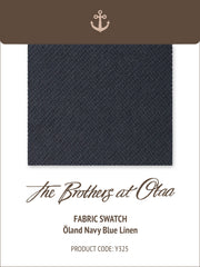 Oland Navy Blue Linen Y325 Fabric Swatch