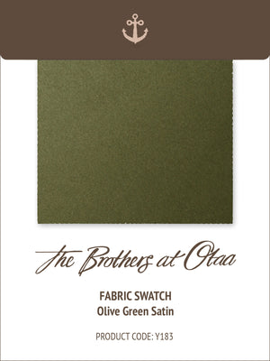 Fabric Swatch (Y183) - Olive Green Satin