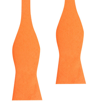 Orange Amber Slub Linen Self Tie Bow Tie