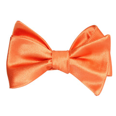 Orange Tangerine Satin Self Tie Bow Tie 1