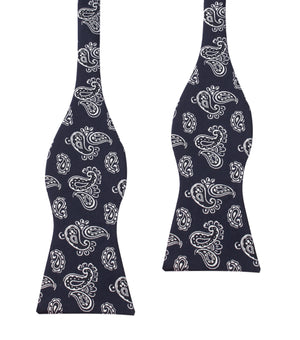 Paisley Navy Blue - Bow Tie (Untied)