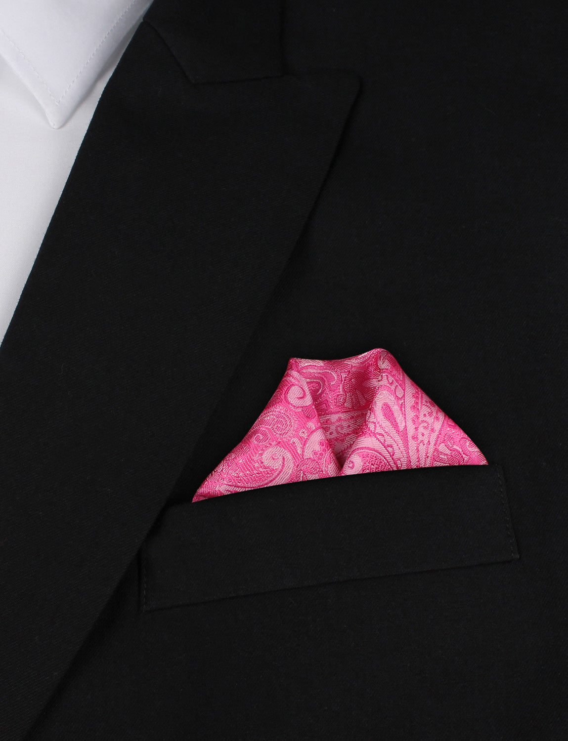 Paisley Pink - Winged Puff Pocket Square Fold