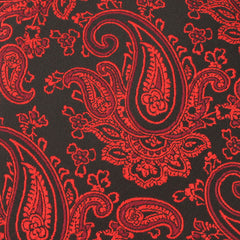 Paisley Red and Black Tie Fabric