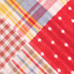 Palid Red Gingham Cotton Polka Dot Necktie Fabric