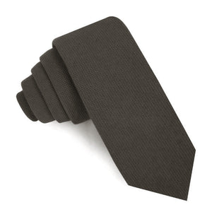 Paros Charcoal Linen Skinny Tie