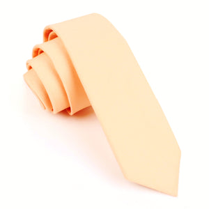 Peach Cotton Skinny Tie