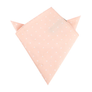 Peach with White Polka Dots Pocket Square
