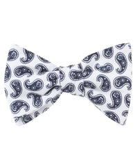 Picasso White on Blue Paisley Self Tied Bowtie