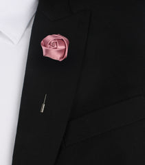 Thulian Pink Lapel Flower Suit Jacket Boutonniere