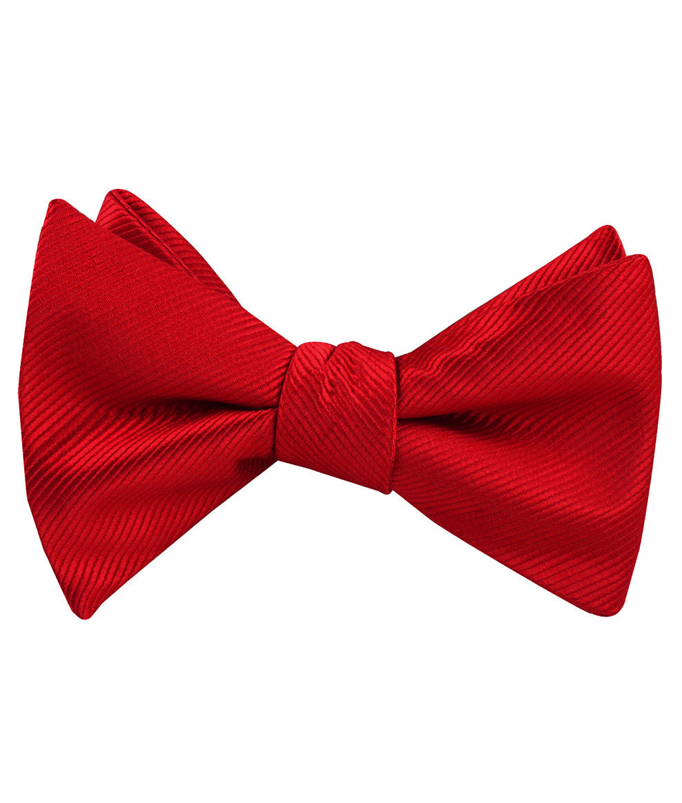 Red Cherry Twill Self Tied Bow Tie