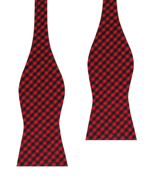 Red Belfast Gingham Self Bow Tie