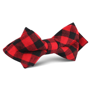 Red & Black Gingham Diamond Bow Tie