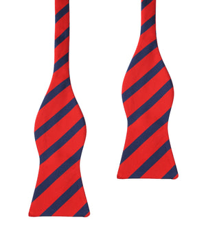 Red and Navy Blue Diagonal - Bow Tie (Untied)
