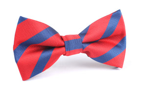 Red and Navy Blue Diagonal - Bow Tie