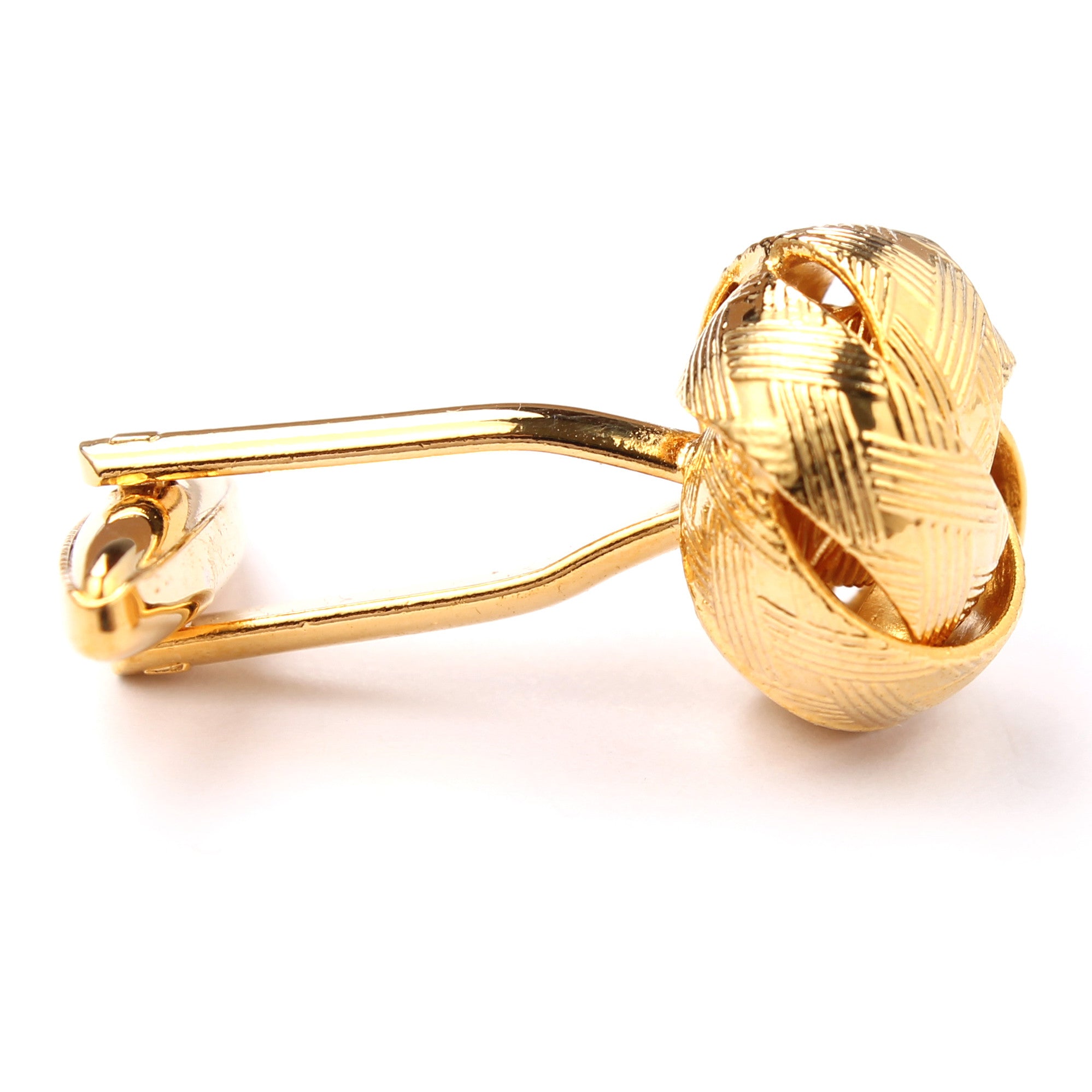 Ribbon Sphere Gold Cufflinks Side OTAA 
