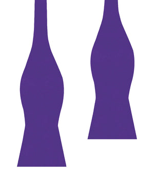 Royal Violet Purple Satin Self Bow Tie