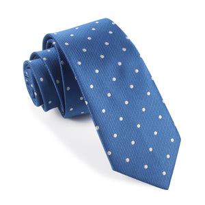 Royal Blue with White Polka Dots Skinny Tie