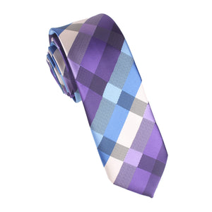 Royal Violet Checkered Skinny Tie