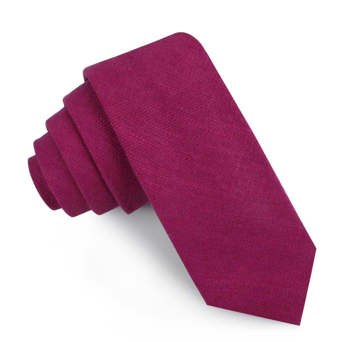 Sangria Slub Linen Skinny Tie