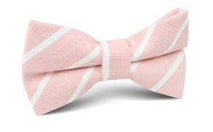 Santorini Pink Blush Striped Linen Bow Tie